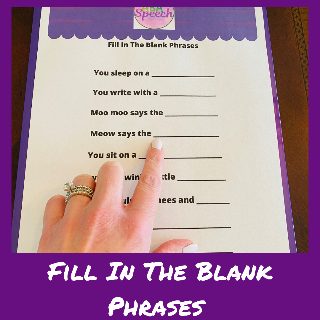 Speech Therapy Activity: Focus on Comprehension & Expressive Language