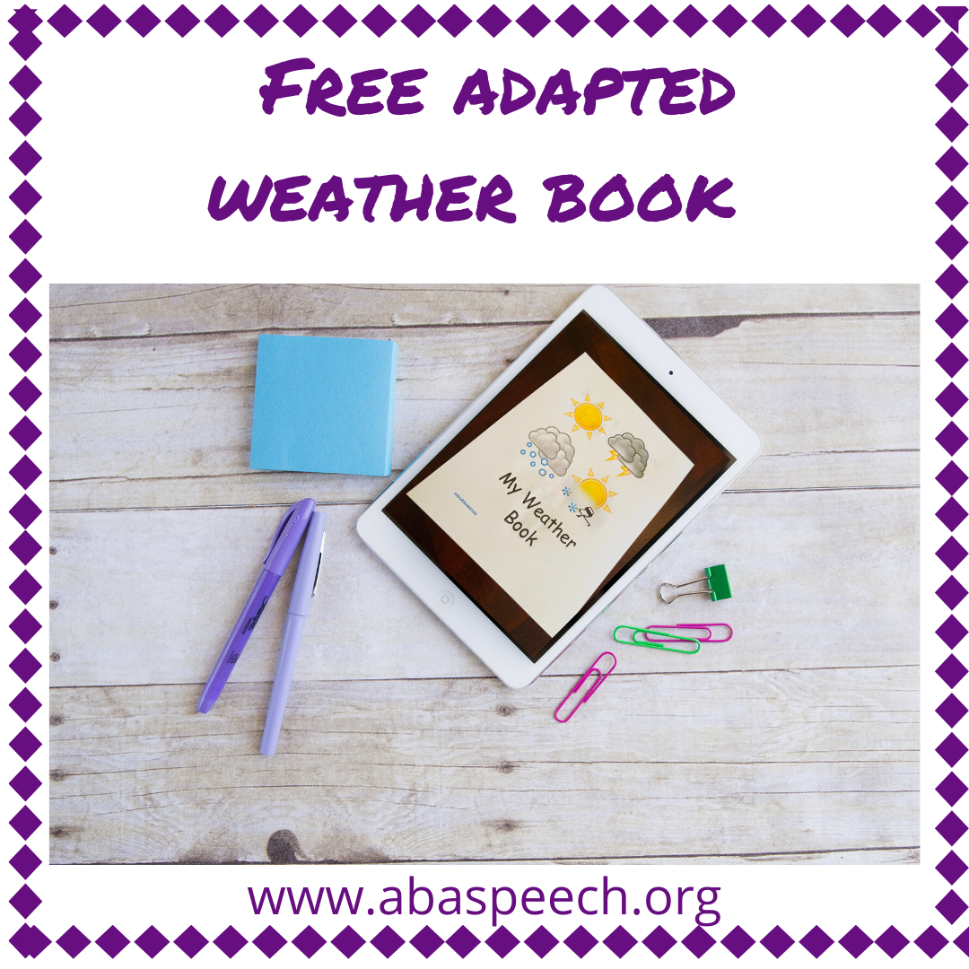 Speech Therapy Activity: FREE Adapted Weather Book